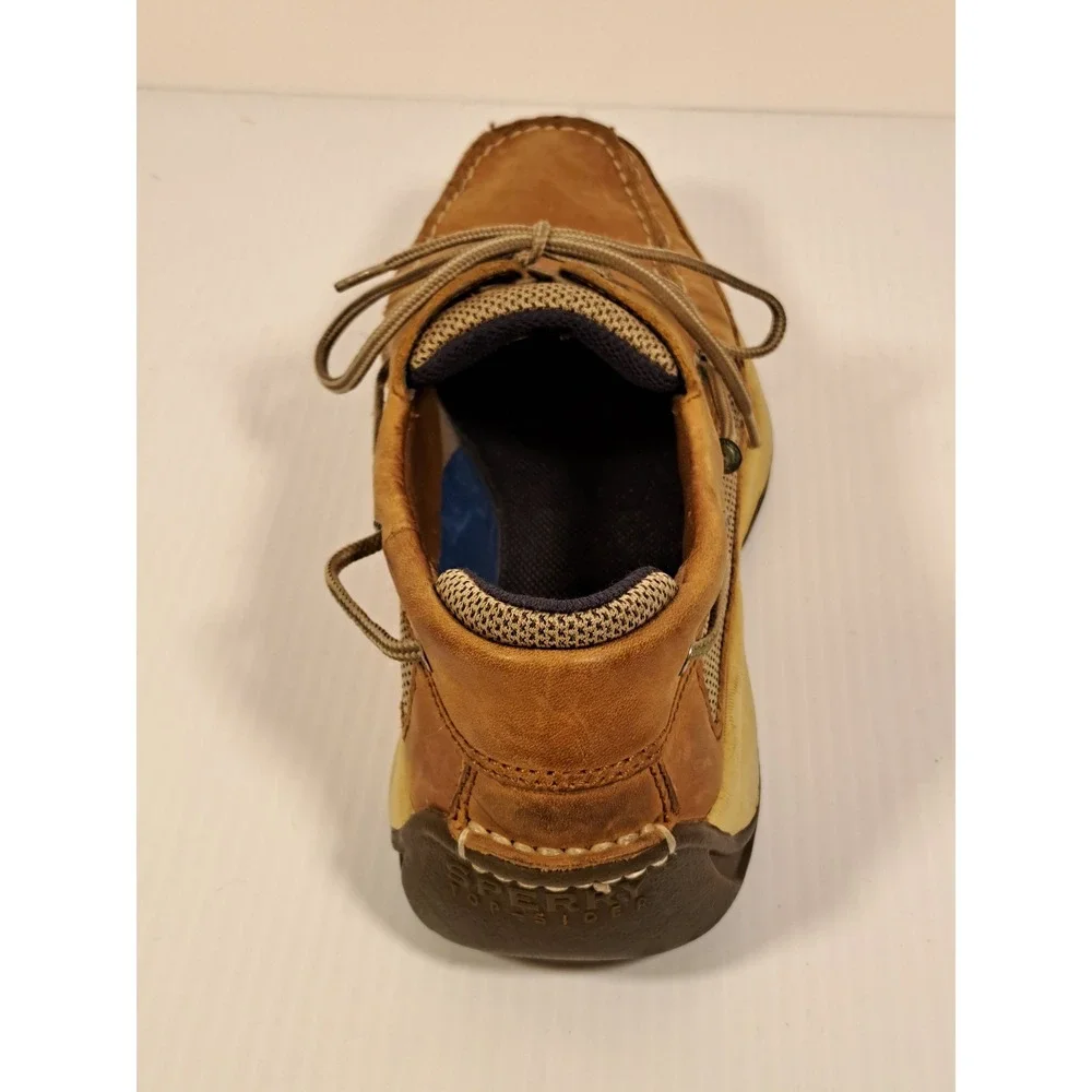 Sperry Top-Sider Mens Billfish Tan Leather Mesh Boat Shoes 12M 0777347